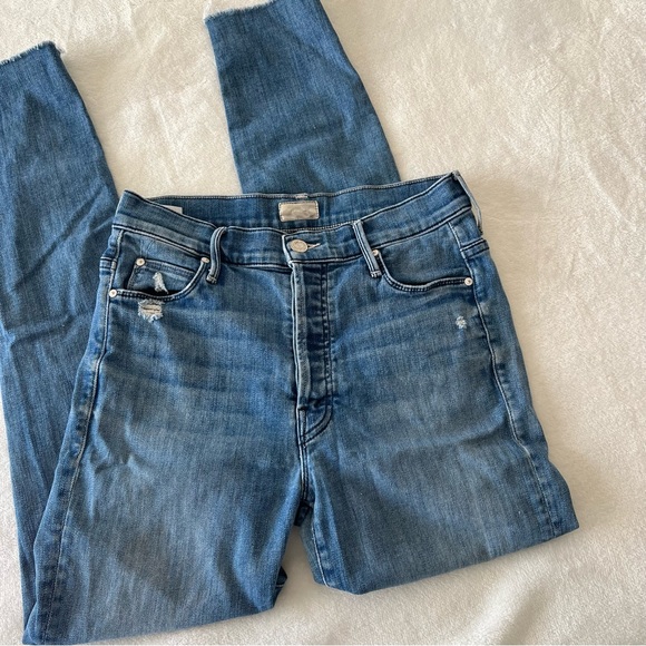 MOTHER The Stunner Ankle Fray Jeans in Graffiti Girl - Picture 7 of 16